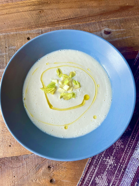Creamy Celery Root and Green Apple Soup