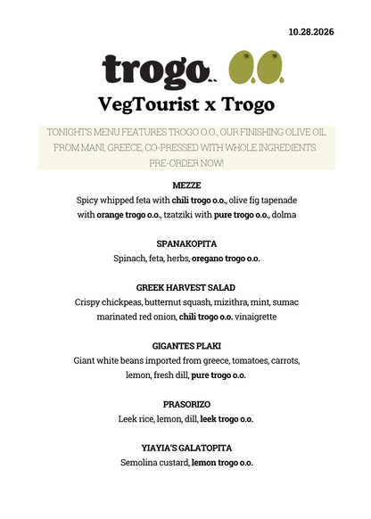 VegTourist x Trogo | Mediterranean Dinner